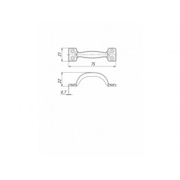 Ручка-скоба 40 мм цельнотянутая, белый цинк STARFIX