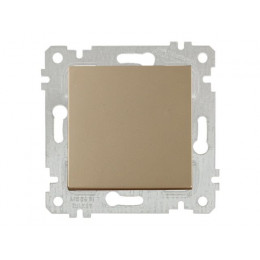 Выключатель 1-клав. двухполюсный (скрытый, без рамки, винт. зажим) золото, RITA, MUTLUSAN