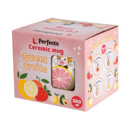 Кружка керамическая, 350 мл, Sweet fruits, грейпфрут, PERFECTO LINEA