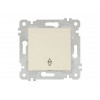 Выключатель проходной 1-клав. (скрытый, без рамки, пруж. зажим) кремовый, RITA, MUTLUSAN