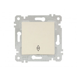 Выключатель проходной 1-клав. (скрытый, без рамки, пруж. зажим) кремовый, RITA, MUTLUSAN