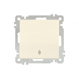Выключатель проходной 1-клав. (скрытый, без рамки, пруж. зажим) кремовый, DARIA, MUTLUSAN