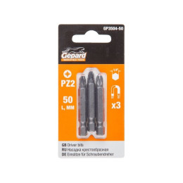 Насадка крестообразная PZ2 50мм  3шт GEPARD (GP3504-50)