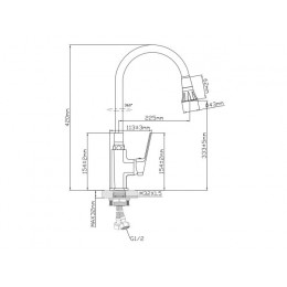 Смеситель для кухни (Lt) D35, серия WIN AV Engineering