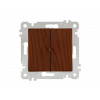 Выключатель 2-клав. (скрытый, без рамки, винт. зажим) орех, RITA, MUTLUSAN