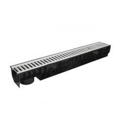 Лоток STANDART 100.125 h129  с решеткой стальной, Ecoteck, РБ