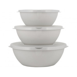 Набор мисок с крышками, 3 шт., Helsinki, пепельный жемчуг, PLAST TEAM