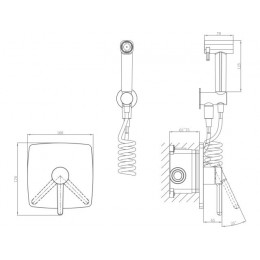 Смеситель для биде (Lt) D35, серия Rose белый + черный, a-five