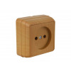 Розетка 1-ая (открытая, б/з) дуб, BRON, MUTLUSAN