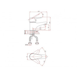 Смеситель для умывальника (Lt) D40, серия Crocus хром, a-five