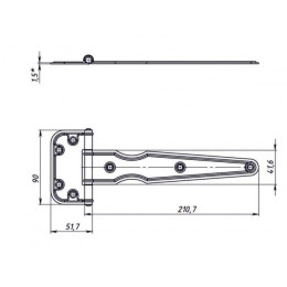 Петля-стрела 210 мм, белый цинк STARFIX