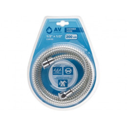 Шланг душевой, PVC, 1/2" г-г 200 см, хром, AV Engineering