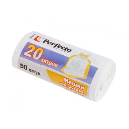 Мешки для мусора Standard, 20 л, 30 шт., белые, PERFECTO LINEA