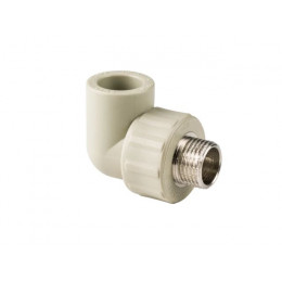 Колено ПП комб. нар. 25х3/4", сер. РТП