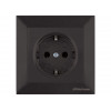 Розетка 1-ая (скрытая, с/з) черная, DARIA, MUTLUSAN