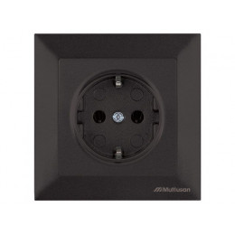 Розетка 1-ая (скрытая, с/з) черная, DARIA, MUTLUSAN