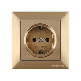 Розетка 1-ая (скрытая, с/з) золото, DARIA, MUTLUSAN