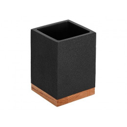 Стакан для зубных щеток WOOD BLISS, черный, PERFECTO LINEA