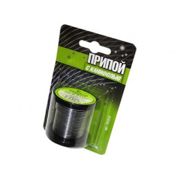 Припой ПОС 61 трубка, катушка ф1,5мм, с канифолью (100г) в блистере