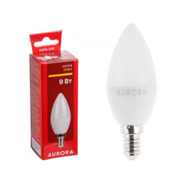 Лампа светодиодная C37 СВЕЧА 9Вт 230В E14 2700K AURORA