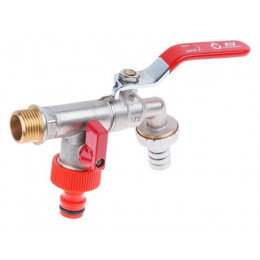 Кран водоразборный 1/2" нар. настенный со штуцером, AV Engineering