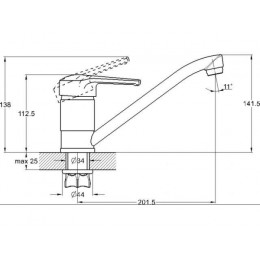 Смеситель для кухни D40-A, серия 450 ECONOCE
