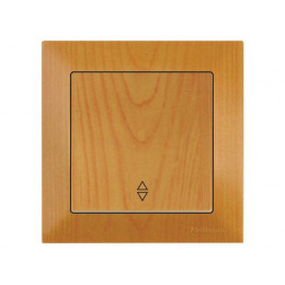 Выключатель проходной 1-клав. (скрытый, пруж. зажим) дуб, DARIA, MUTLUSAN