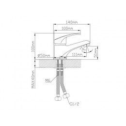 Смеситель для умывальника (Lt) D35, серия URS AV Engineering
