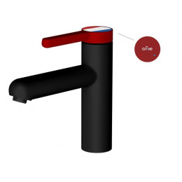 Смеситель для умывальника (Lt) D35, серия Rose черный + красный, a-five
