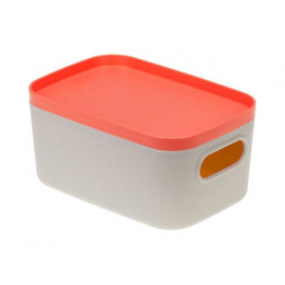 Ящик для хранения с крышкой ИНФИНИТИ 14х7х9,5 см (коралловый) IDEA