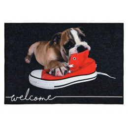 Коврик придверный влаговпитывающий, "Velur", 40х60 см, "Щенок", VORTEX