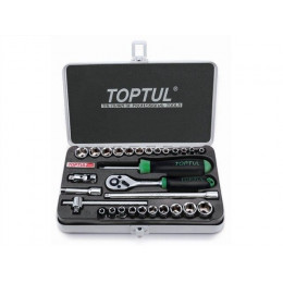 Набор головок 1/4" 4-14мм 3/16"-9/16" 29предм. 6гр. метал.кейс (GCAD2902)