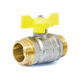 Кран шаровый 1/2" нар.-нар. бабочка (ГАЗ) PN40, LD