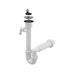 Сифон для мойки с нержавеющей peшeткой DN70 и штуцером, Alcaplast