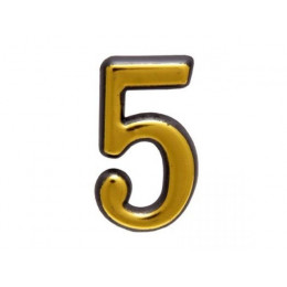 Цифра дверная АЛЛЮР БОЛЬШАЯ пластик "5" золото