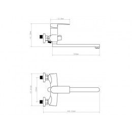 Смеситель для ванны D35-A, серия 270 белый, ECONOCE