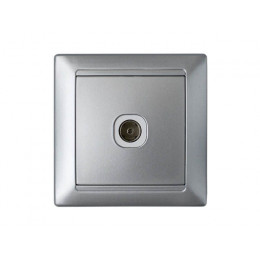 Розетка 1-ая телевизионная (скрытая) серебро, Стиль, Bylectrica