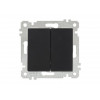 Выключатель 2-клав. (скрытый, без рамки, винт. зажим) черный, RITA, MUTLUSAN