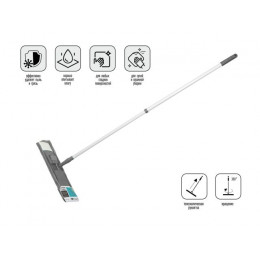 Швабра для пола с насадкой из микрофибры, серая, PERFECTO LINEA