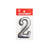 Цифра дверная АЛЛЮР пластик "2" хром