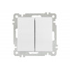 Выключатель 2-клав. (скрытый, без рамки, винт. зажим) белый, DARIA, MUTLUSAN