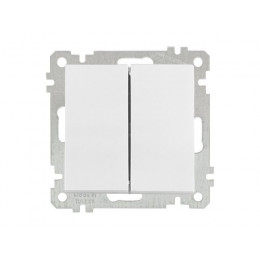 Выключатель 2-клав. (скрытый, винт. зажим) белый, ELITRA, MUTLUSAN
