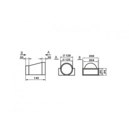 Переходник воздуховода 812 плоск./кругл. каналов 60x204x125мм ZERNBERG
