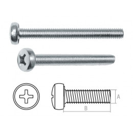 Винт М5х50 мм полусф. головка, цинк DIN 85, неполн.резьб (250 шт в карт. уп.) STARFIX