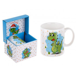Кружка керамическая, в кор., 360 мл., CHRISTMAS DRAGON-4, PERFECTO LINEA