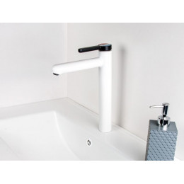 Смеситель для умывальника (Lt) D35, серия Rose белый + черный, a-five