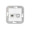 Розетка 1-ая телефонная (скрытая) белая, Уют, Bylectrica