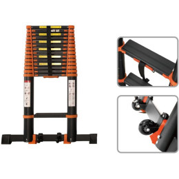 Лестница телескопическая 1-секц. алюм. 590см, 15 ступ. 17,0кг BLACK LINE STARTUL (ST9931-059)