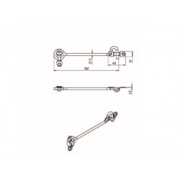 Крючок ветровой 150 мм, белый цинк STARFIX