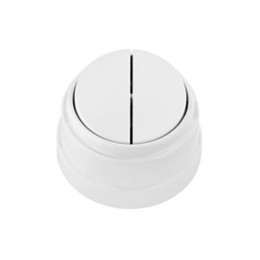 Выключатель 2 клав. (открытый, до 10А) белый, Ретро, BYLECTRICA